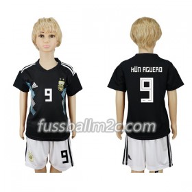 Fußballtrikots Argentinien Kun Aguero 9 Kinder Auswärts Trikotsatz WM 2018